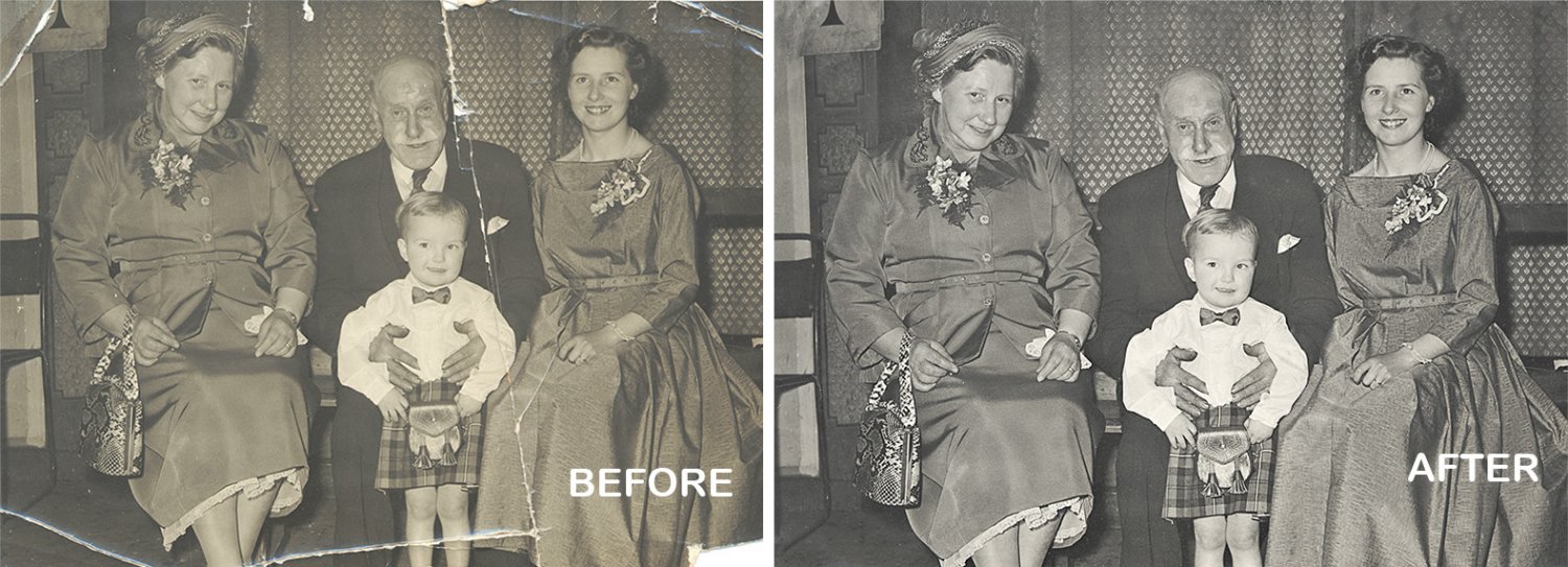 Photo Restoration fix cracked photos