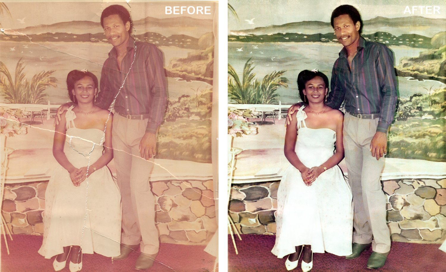 Photo Restoration enhance colour